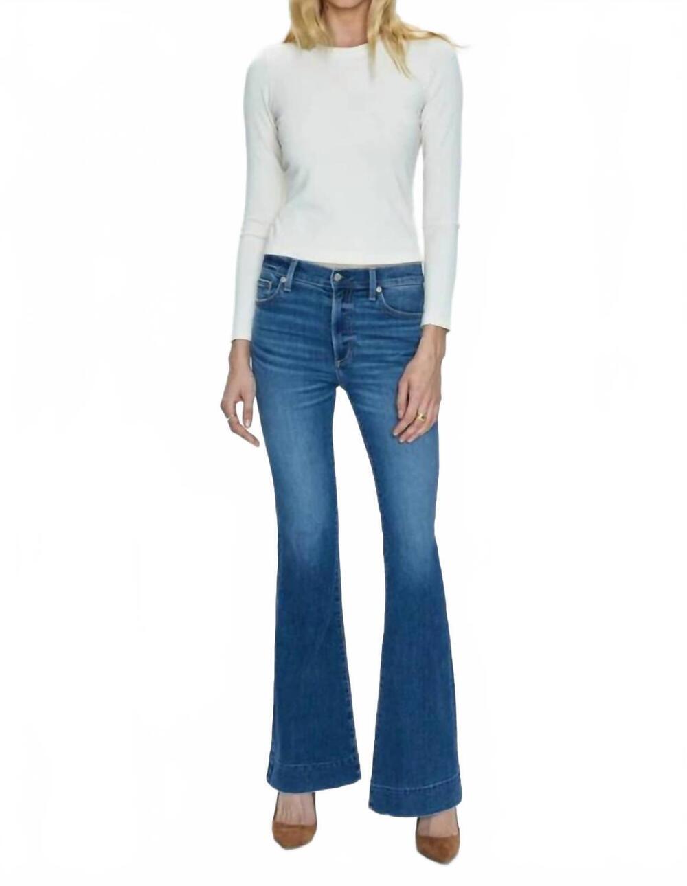 NEW PISTOLA kinsley mid rise ultra flare jean in avenue